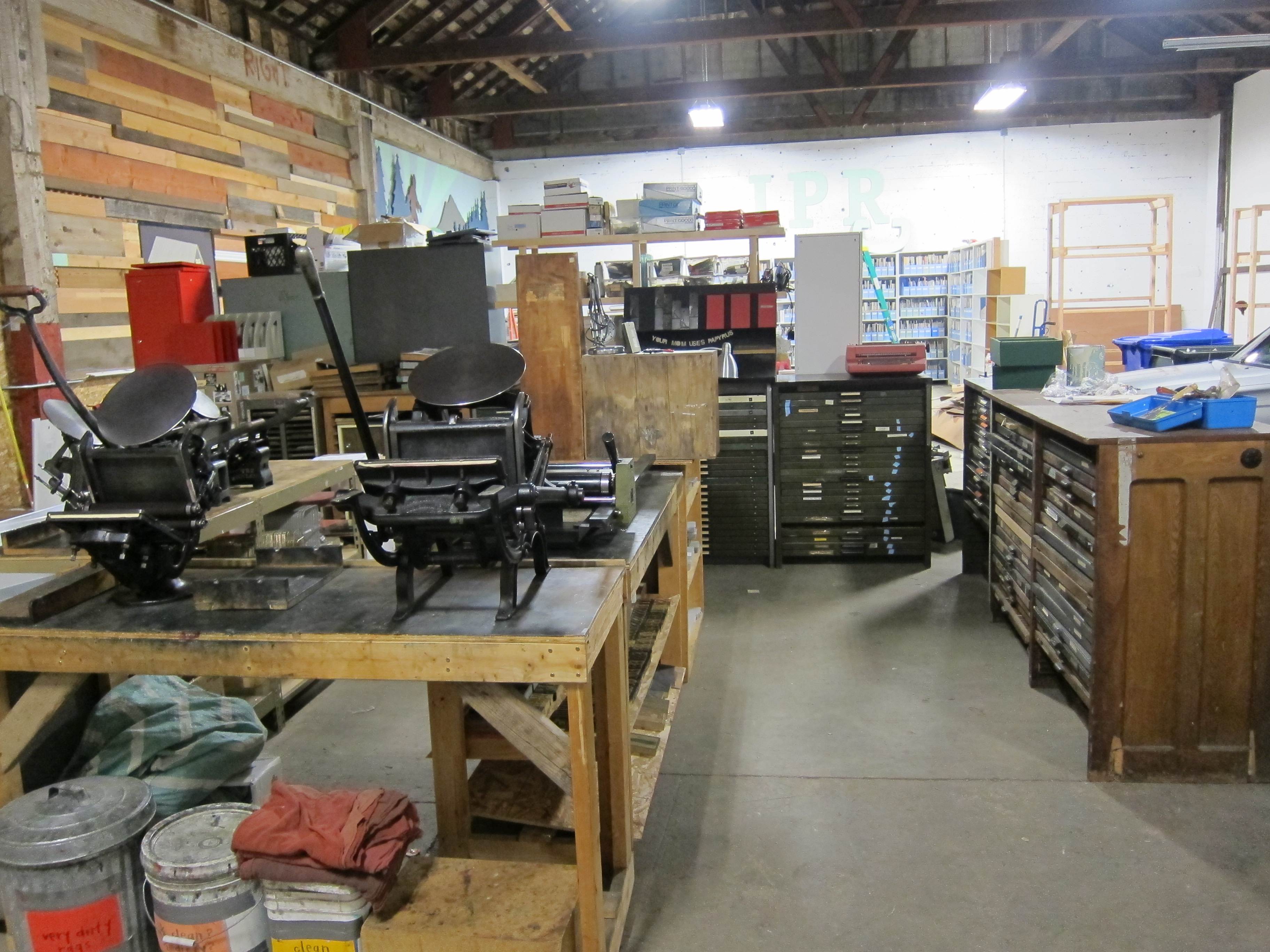 IPRC's new and improved Letterpress Studio, featuring 60 new trays of type